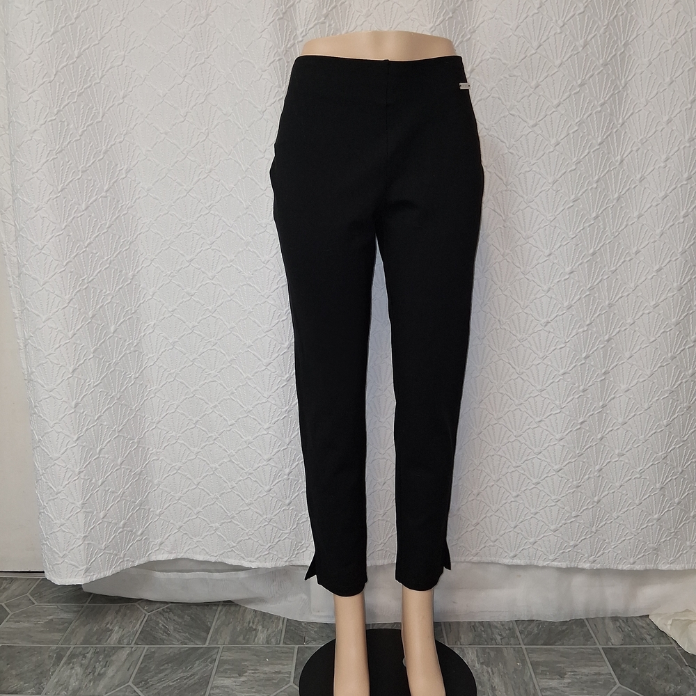Rafaella Women Size L Pants Black Comfort Trousers